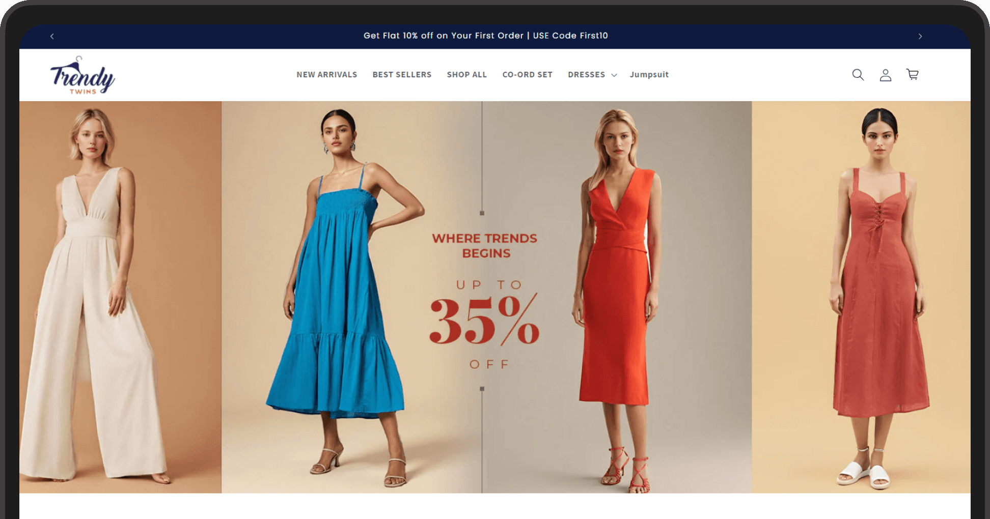 Trendy Twins shopify Website